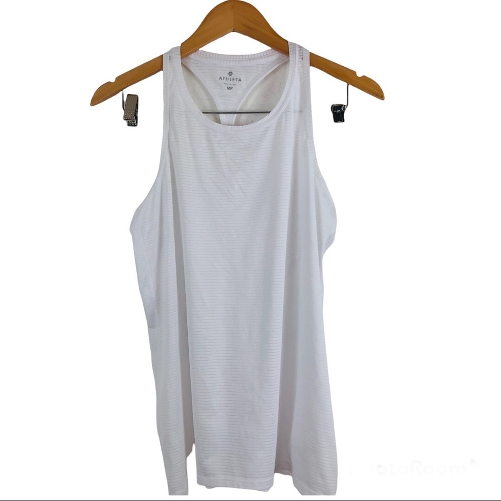 Athleta White Workout Athletic Performance Tank Top Size MP - Picture 6 of 7